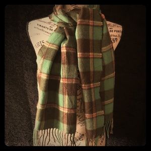 Vintage Ralph Lauren 100% Lambswool Plaid Scarf